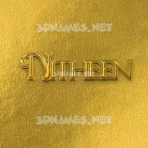 nitheen in All Gold style - 3D name wallpaper