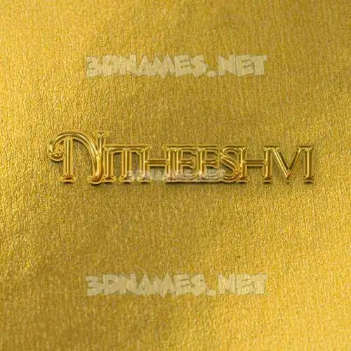 nitheeshvi in All Gold style - 3D name wallpaper