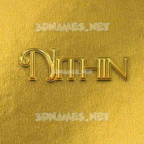 nithin in All Gold style - 3D name wallpaper nithin in All Gold style - 3D name wallpaper