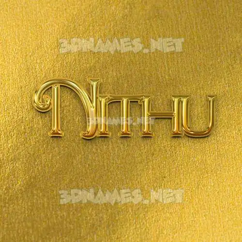 nithu in All Gold style - 3D name wallpaper nithu in All Gold style - 3D name wallpaper