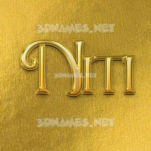 niti in All Gold style - 3D name wallpaper