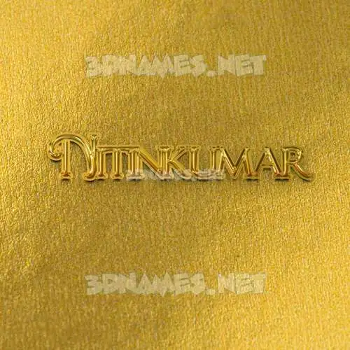 nitinkumar in All Gold style - 3D name wallpaper