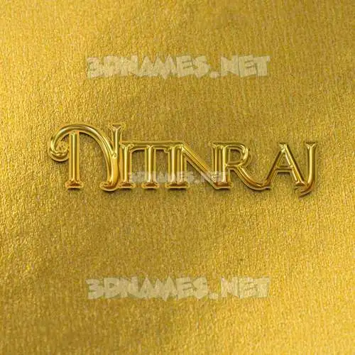 nitinraj in All Gold style - 3D name wallpaper