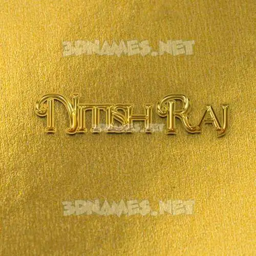 nitish raj in All Gold style - 3D name wallpaper nitish raj in All Gold style - 3D name wallpaper