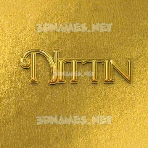 nittin in All Gold style - 3D name wallpaper