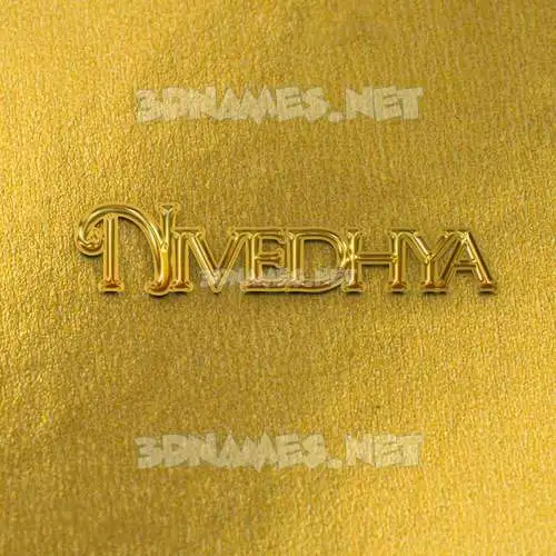 nivedhya in All Gold style - 3D name wallpaper