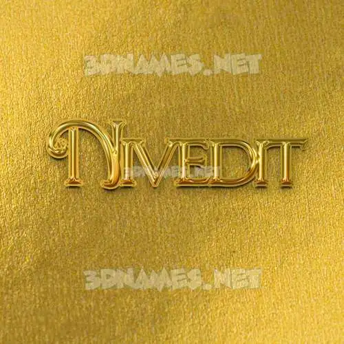 nivedit in All Gold style - 3D name wallpaper
