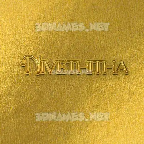 nivethitha in All Gold style - 3D name wallpaper