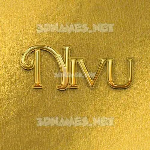 nivu in All Gold style - 3D name wallpaper