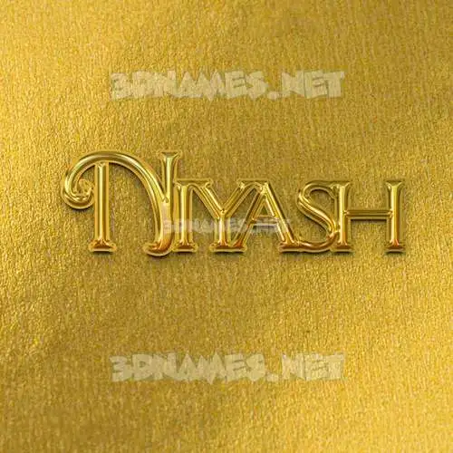 niyash in All Gold style - 3D name wallpaper