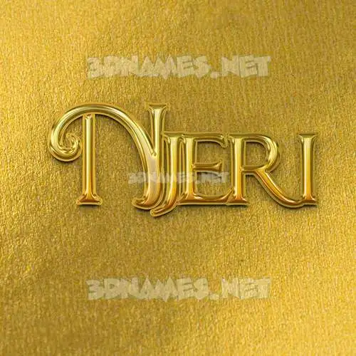 njeri in All Gold style - 3D name wallpaper