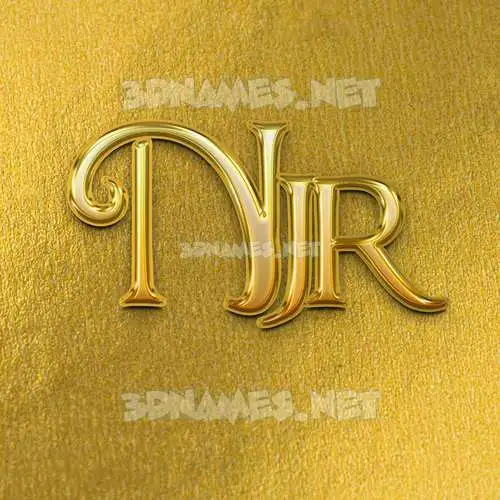 njr in All Gold style - 3D name wallpaper njr in All Gold style - 3D name wallpaper