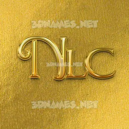 nlc in All Gold style - 3D name wallpaper
