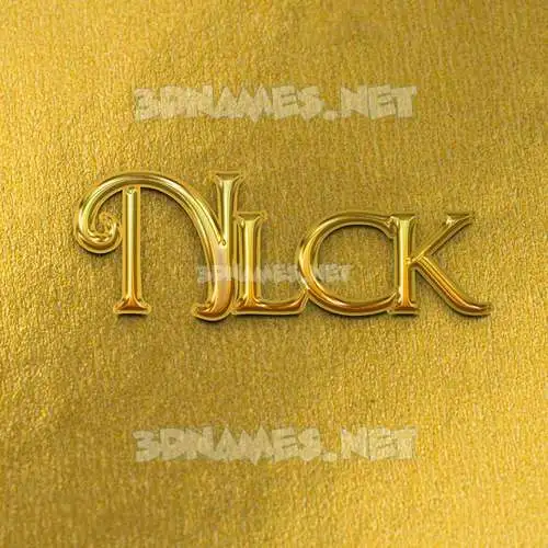 nlck in All Gold style - 3D name wallpaper
