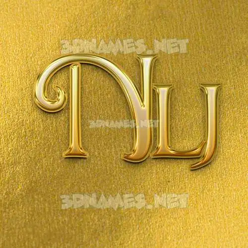nlj in All Gold style - 3D name wallpaper nlj in All Gold style - 3D name wallpaper