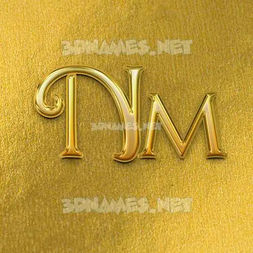 nm in All Gold style - 3D name wallpaper