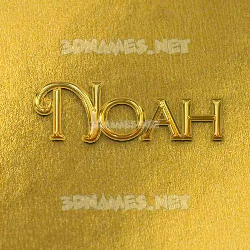 noah in All Gold style - 3D name wallpaper