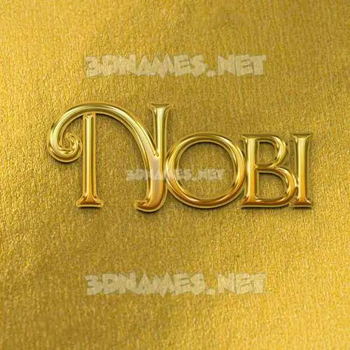 nobi in All Gold style - 3D name wallpaper