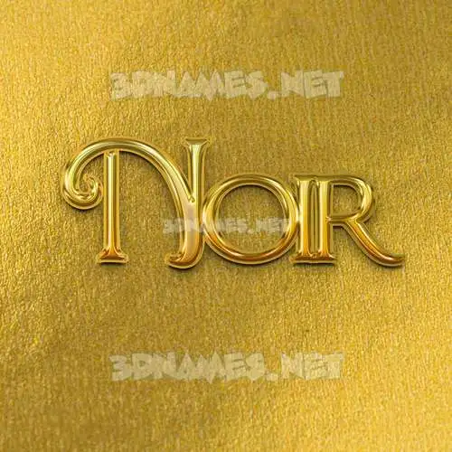 noir in All Gold style - 3D name wallpaper