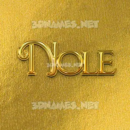 nole in All Gold style - 3D name wallpaper