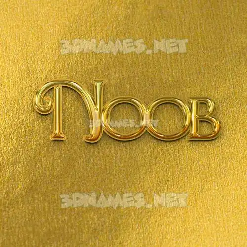 noob in All Gold style - 3D name wallpaper