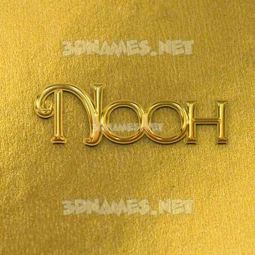 nooh in All Gold style - 3D name wallpaper