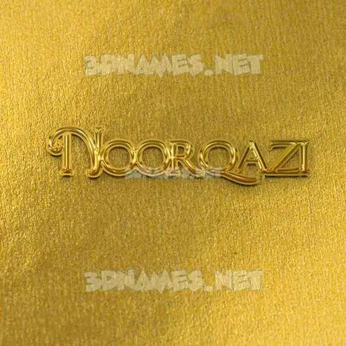 noorqazi in All Gold style - 3D name wallpaper