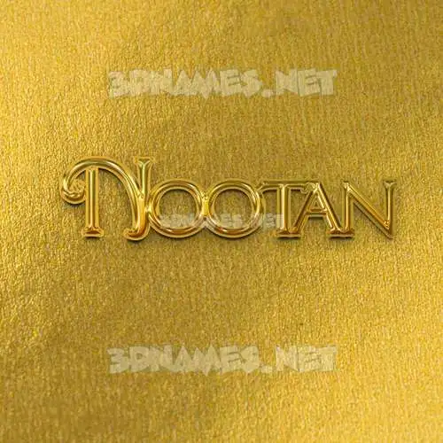 nootan in All Gold style - 3D name wallpaper