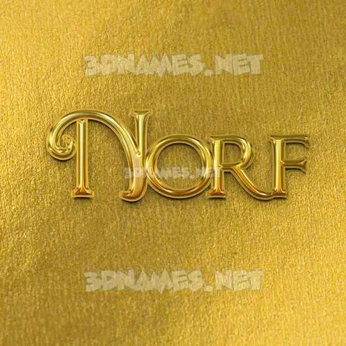 norf in All Gold style - 3D name wallpaper