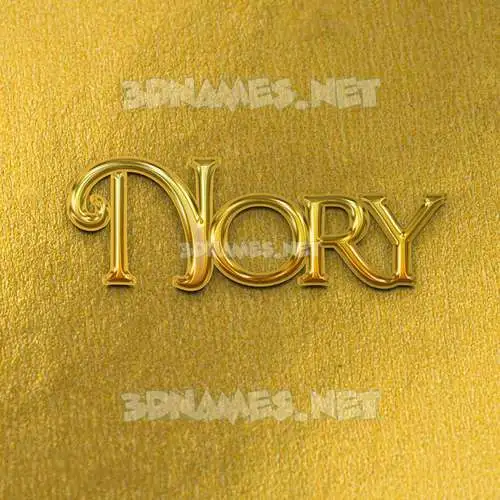 nory in All Gold style - 3D name wallpaper