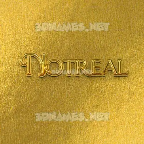 notreal in All Gold style - 3D name wallpaper