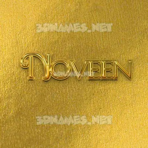 noveen in All Gold style - 3D name wallpaper