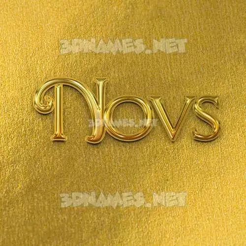 novs in All Gold style - 3D name wallpaper