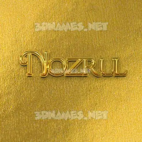 nozrul in All Gold style - 3D name wallpaper