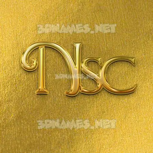 nsc in All Gold style - 3D name wallpaper nsc in All Gold style - 3D name wallpaper