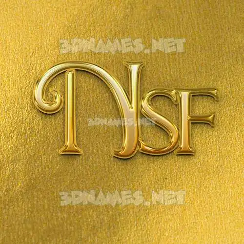nsf in All Gold style - 3D name wallpaper