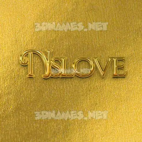 nslove in All Gold style - 3D name wallpaper