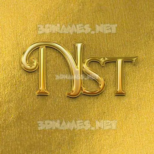 nst in All Gold style - 3D name wallpaper