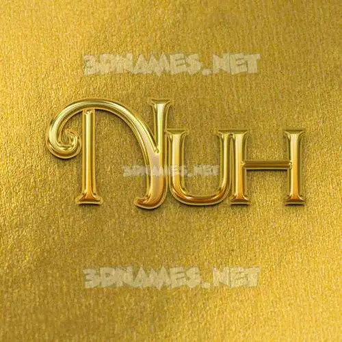 nuh in All Gold style - 3D name wallpaper