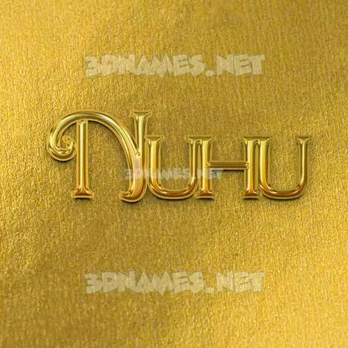nuhu in All Gold style - 3D name wallpaper