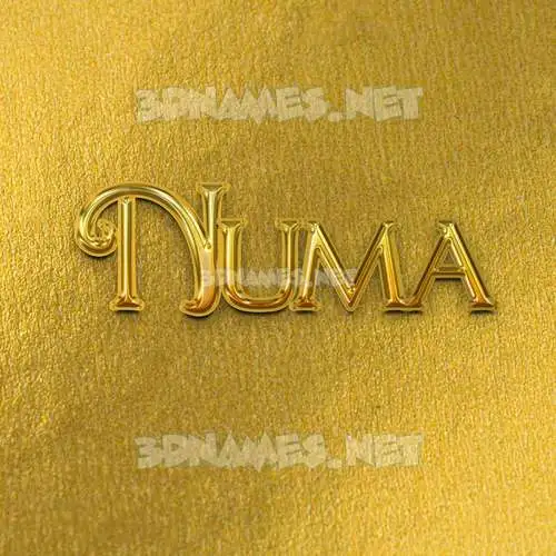 numa in All Gold style - 3D name wallpaper