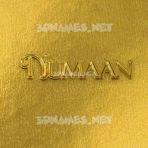 numaan in All Gold style - 3D name wallpaper