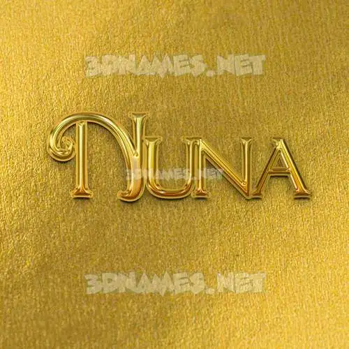 nuna in All Gold style - 3D name wallpaper
