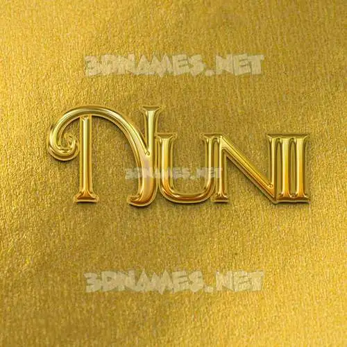 nunii in All Gold style - 3D name wallpaper nunii in All Gold style - 3D name wallpaper