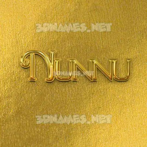 nunnu in All Gold style - 3D name wallpaper nunnu in All Gold style - 3D name wallpaper