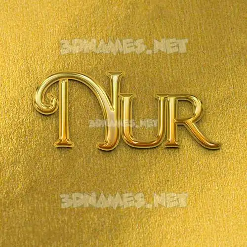nur in All Gold style - 3D name wallpaper nur in All Gold style - 3D name wallpaper