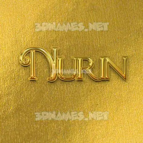 nurin in All Gold style - 3D name wallpaper