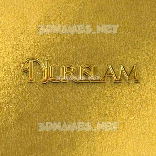 nurislam in All Gold style - 3D name wallpaper