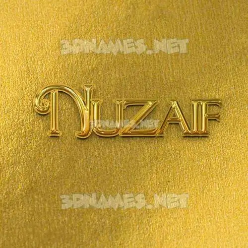 nuzaif in All Gold style - 3D name wallpaper