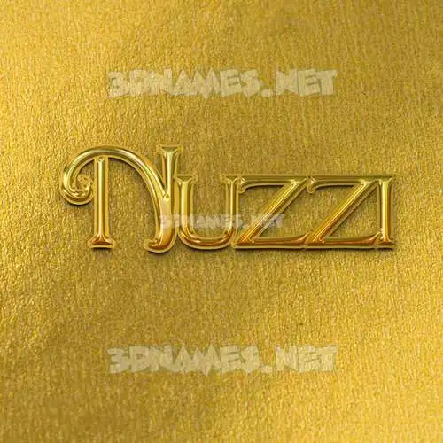 nuzzi in All Gold style - 3D name wallpaper